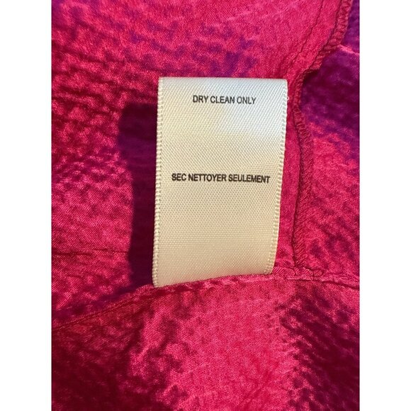 Rebecca Taylor Hot Pink 100% Silk Ruffle Dress With Elastic Waist - Size 4 EUC - Picture 7 of 7